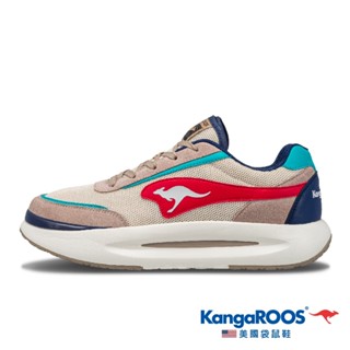 人人愛運動 KangaROOS 美國袋鼠鞋 男 BREAK 機能運動 厚底貝果鞋 (米紅-KM31692)