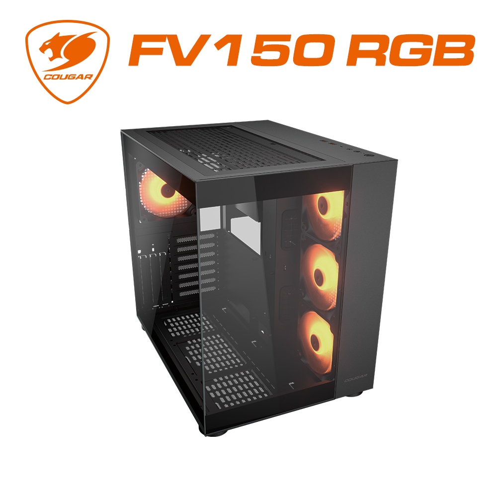 【COUGAR 美洲獅】FV150 RGB 黑色 海景房 電腦機殼