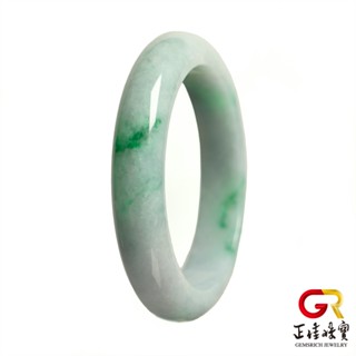 【正佳珠寶】翡翠 春帶彩飄陽綠 內徑57.5mm 天然緬甸A貨翡翠手鐲