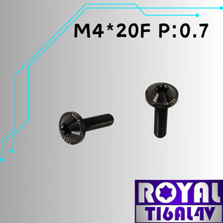【瘋螺絲】ROYAL 鈦合金螺絲★ M4*20F P:0.7 飛碟頭螺絲★64鈦/正鈦/鈦合金螺絲★出貨附發票★帝王黑