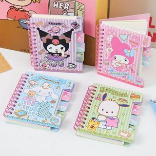 💕kunomi網紅精選禮品屋💕A7卡通三麗鷗線圈本 庫洛米 大耳狗可愛記事本 高顏值少女便攜本子 筆記本 學生隨身手賬本