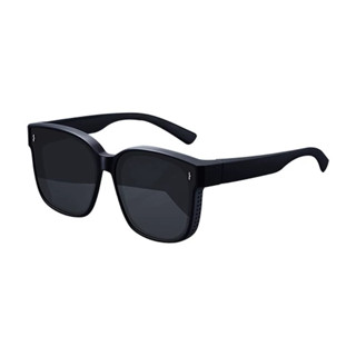 Lazy /流行款 TR90超輕彈性框 黑偏光太陽眼鏡🕶️套鏡 抗UV400