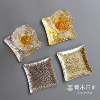 〖臺灣現貨〗輕奢風杯墊 手工金屬隔熱墊 正方形託盤 造型杯墊 咖啡墊 居家裝飾點綴墊 隔熱杯墊 隔熱墊 杯墊