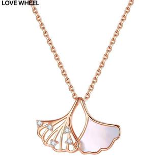 LOVE WHEEL 進口奧地利鑽 s925純銀 銀杏葉 白貝項鍊 自留款❤️ 純銀女生 禮物
