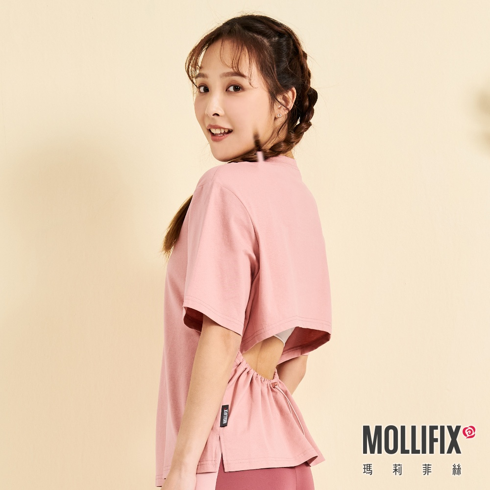 MOLLIFIX 瑪莉菲絲 運動透氣上衣 後簍空設計 L號