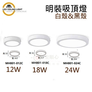 金順心舞光 板橋好商量 MARCH 12W 18W 24W LED 面板燈 黑框 白框 吸頂燈 超薄 3.2cm 明裝