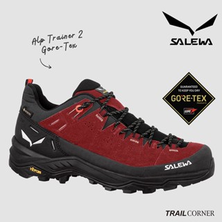 【SALEWA 義大利】ALP TRAINER 2 GORE-TEX 低筒防水登山健行鞋 女 紅/黑｜登山鞋多功能運動鞋