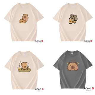 【MOMO】大碼女裝 水豚君 卡皮巴拉 t恤女生 卡通短袖 小水豚t恤 capybara t shirt 水豚君