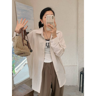 ✨SEP Shop ✨現貨出清 春季新款長袖襯衫女 夏季薄款防曬襯衣外套 法式上衣 素色女裝 寬鬆顯瘦 長袖女生上衣服
