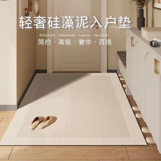 【臺灣熱賣】輕奢 矽藻泥地墊 玄關地墊 門口地墊 廚房地墊 浴室地墊 軟式珪藻土地墊 吸水防油防滑速乾 可定製 自由裁剪