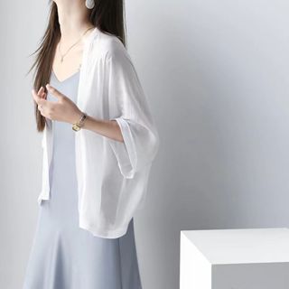 【YoRi】雪紡防曬衣女 披肩外套 薄外套 雪紡襯衫 薄紗外套 設計感小眾上衣 寬鬆 顯瘦 大尺碼 女裝