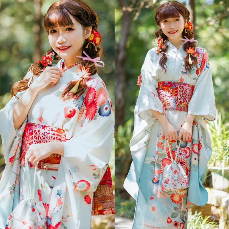 👘12【少女振袖和服】日本正裝款｜抗皺面料·日式高雅氣質款✨免燙抗皺材質｜適合舞台表演·旅拍寫真｜經典日式正裝振袖｜少女