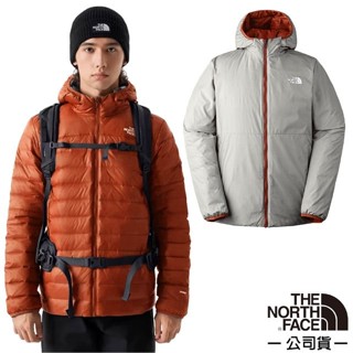 【The North Face】男 防潑水保暖兩面穿連帽羽絨外套/登山健行羽絨衣 禦寒雪衣 棕/灰 83OM