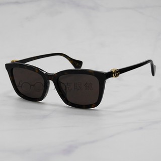 【LOOK路克眼鏡】Gucci 太陽眼鏡 琥珀 方框 雙G GG1596SK 003