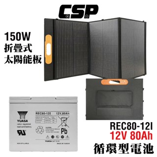 太陽能板 150W 單晶矽12V80Ah 壽命長 轉換率高 REC80 戶外行動電源站 野餐 釣魚【CSP】