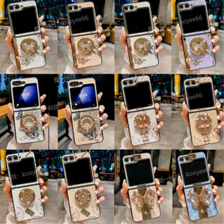 【多圖案蝴蝶】指環支架 三星 Z Flip 6 防摔手機殼 水鑽玻璃殼 Galaxy ZFlip 5 4 3 全包保護殼