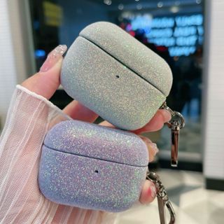 AirPods4新款AirPods Pro 2耳機殼高階時尚閃粉硬殼 男女輕奢高階感蘋果1/2/3無線藍牙耳機套防摔防丟
