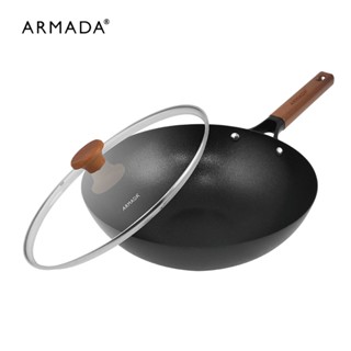 【ARMADA】花崗極鐵炒鍋 30公分 ( 含玻璃蓋 )