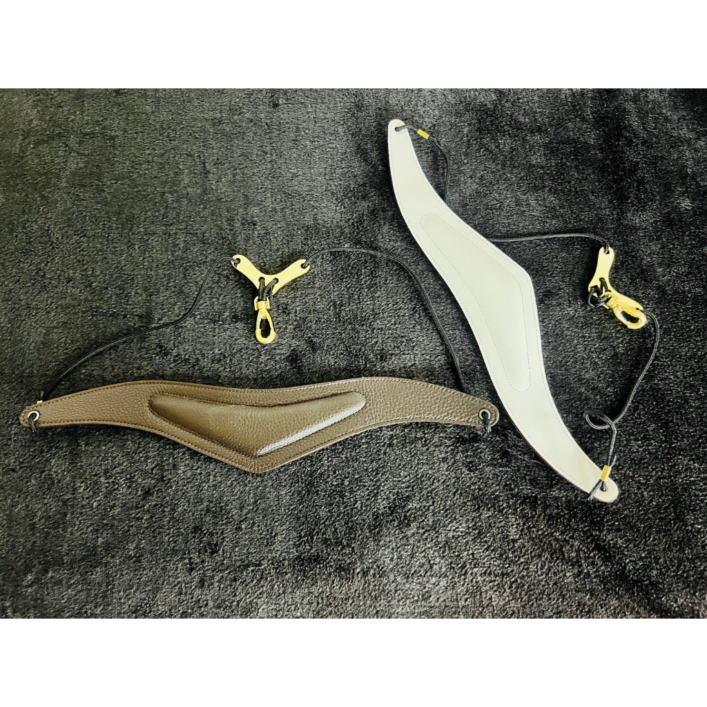 韓國製造 海鷗 減壓 薩克斯風背帶 皮革 真皮肩帶 中音 次中音 軟頸帶軟墊 加厚氣墊 Y型調節器 深咖啡色 樂器零件王