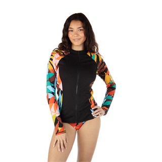 HURLEY｜女 JUNGLE BEACH ZIP RASHGUARD 拉鍊防磨衣