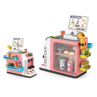 MACRO GIANT 模擬迷你超市 兒童收銀機玩具 粉 家家酒 收銀機 咖啡機 可出水 Supermarket Toy