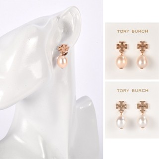 TORY BURCH Kira雙T珍珠墜飾穿式耳環(任選)153006