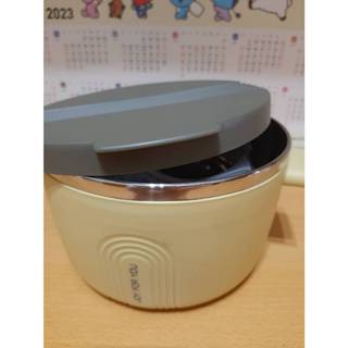 [二手 未使用] 北歐簡約風不鏽鋼泡麵碗1L (304不鏽鋼+PP)
