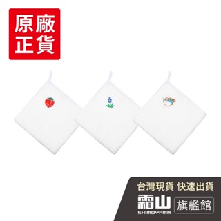 刺繡風珊瑚絨加厚吸水擦手巾/洗臉巾(35x35cm)-9條入-白色 【日本霜山旗艦館】