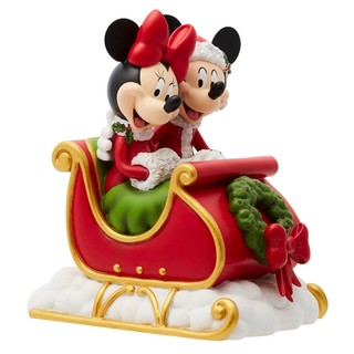 Enesco精品雕塑 Disney 迪士尼 米奇和米妮乘坐聖誕雪橇居家擺飾 EN40277