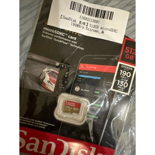 SanDisk 晟碟 512GB microSDXC 190MB/s Extreme 4K U3 A2 記憶卡