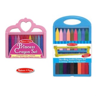 Melissa & Doug 無毒三角蠟筆 12色公主.無毒三角粗蠟筆 18色 (耐用、顏色飽滿多彩)