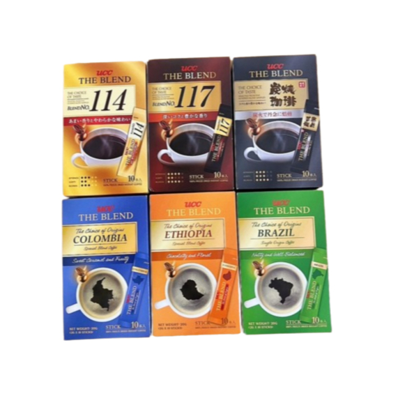 【UCC】即溶咖啡隨身包2gx10入X6盒(6款各1盒-114/117/炭燒/巴西/衣索比亞/哥倫比亞)