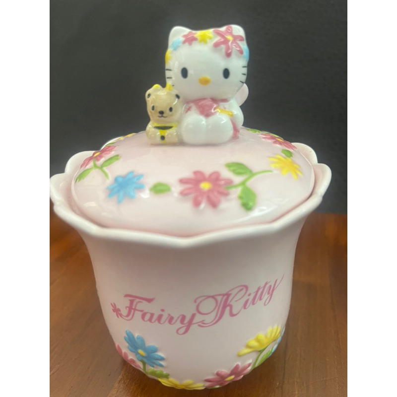 kitty早期絕版花天使瓷瓶
