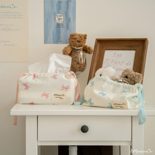 【現貨】J3MaisonCo.｜Ribbon Symphony 抽繩衛生紙套｜蝴蝶結、收納袋、紙巾袋、化妝包、化妝袋