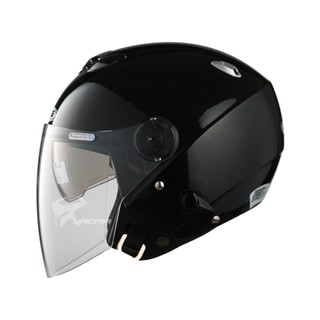 【ZEUS】安全帽 ZS-202FB 珍珠黑 亮面黑 素色 內建鏡片 半罩 3/4罩 內襯可拆 ZS202FB｜耀瑪騎士