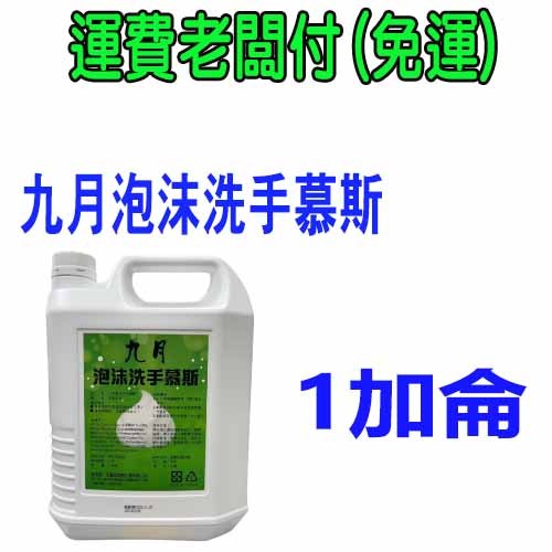 九月泡沫洗手乳 綠茶香味 一桶 1加侖大容量 泡沫慕斯 泡沫給皂機專用 綠茶香味泡沫洗手乳 綠茶香味 泡沫慕斯洗手