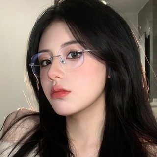 無邊框眼鏡 文青眼鏡 情侶眼鏡 生日禮物眼鏡 鏡框 鏡架 純鈦眼鏡 無框眼鏡 女生眼鏡 全鈦眼鏡架 無度數眼鏡 004