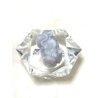 天然緬甸翡翠A貨 - 紫羅蘭招財如意貔貅擺件+底座