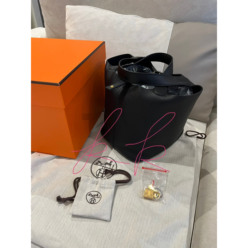 Hermes Picotin22 黑色金扣鎖 全新 W刻 菜籃子