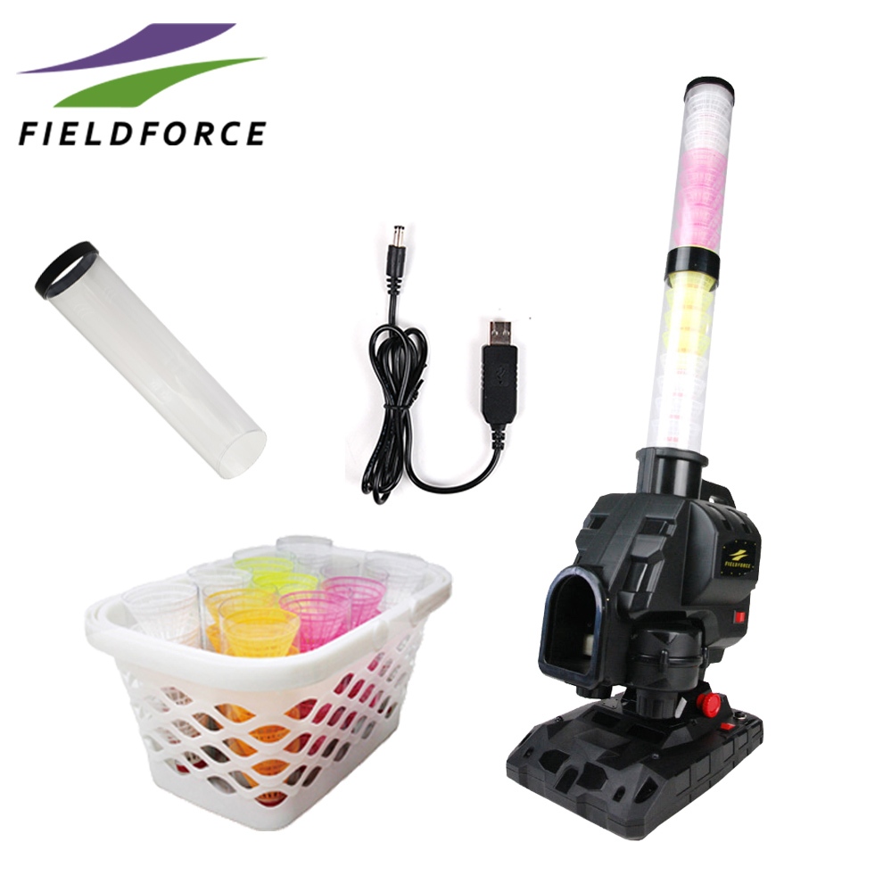 FIELDFORCE-羽球發球機套裝組(棒球揮棒練習用)(內含:發球機X1，羽球X46，放球筒X3，USB線X1)
