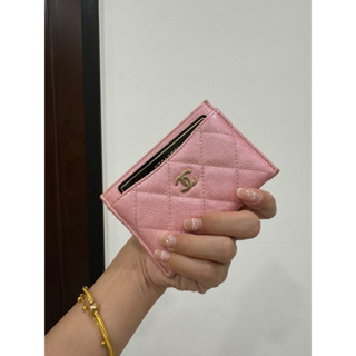 chanel 香奈兒 粉金 卡片套 卡夾 皮夾 卡包 明片夾 信用卡卡夾