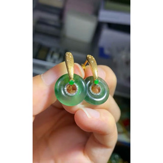 冰陽綠平安扣❤️a貨翡翠18k鑽石