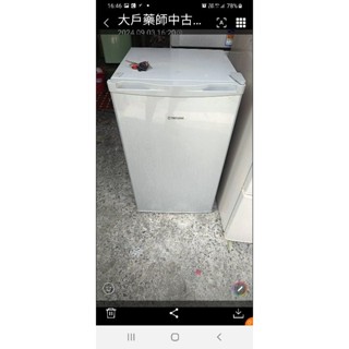 二手中古大同100公升單門冰箱，2015年，型號TR-100 HS，保固3個月