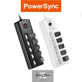 群加 ϟ 五開五插旋轉防雷擊延長線/1.8m/磁鐵/powersync/PT-502/好市多