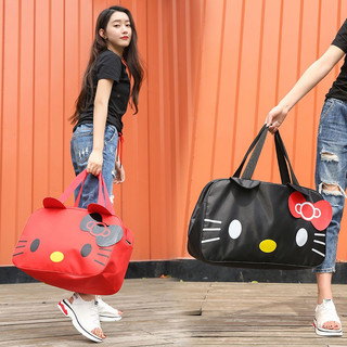 旅行卡通凱蒂貓行李包 大號大容量行李袋 防水可愛hello kitty手提袋 斜揹包女斜挎包 手提行李袋 旅行包袋子