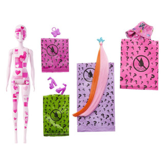 玩具研究中心 現貨 美泰兒 mattel barbie 芭比驚喜造型娃娃拼布變色系列