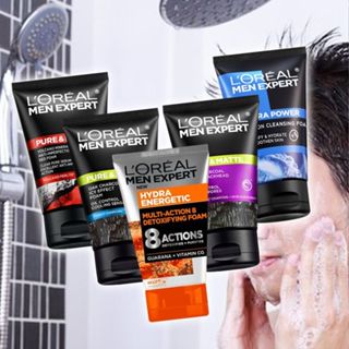 L'OREAL 巴黎萊雅 洗面乳(100ml) 款式可選 男仕洗面乳 開架NO.1 洗臉 炭黑【小三美日】D271286