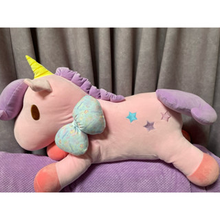 正版三麗鷗KIKILALA雙子星趴姿獨角獸絨毛娃娃娃25吋
