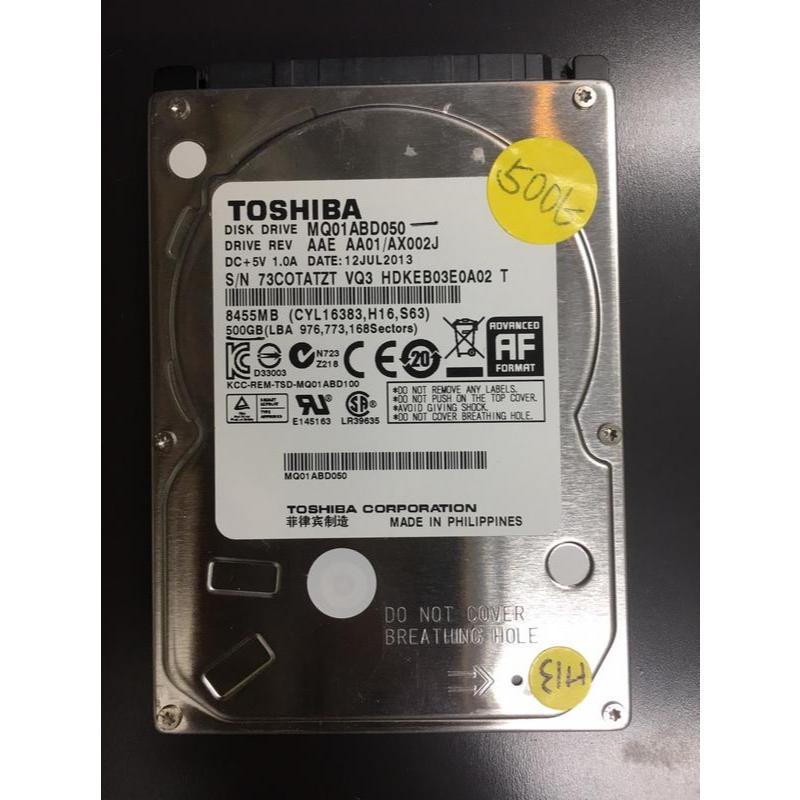 TOSHIBA 500GB 5400轉 型號:MQ01ABD050 二手良品!門市保固30天!H13