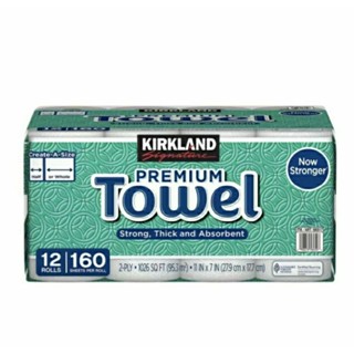 Kirkland Signature 科克蘭 隨意撕特級廚房紙巾 160張 X 12捲